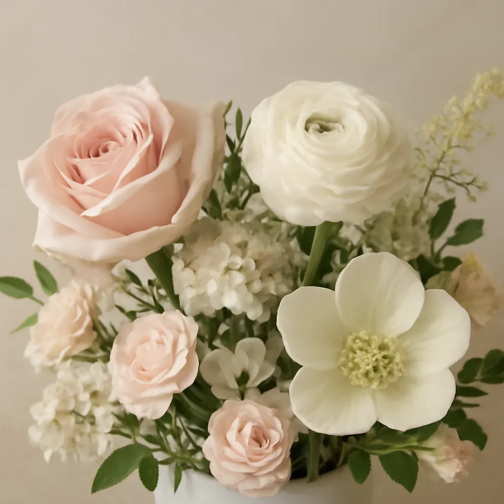 Close floral detail for custom floral arrangements