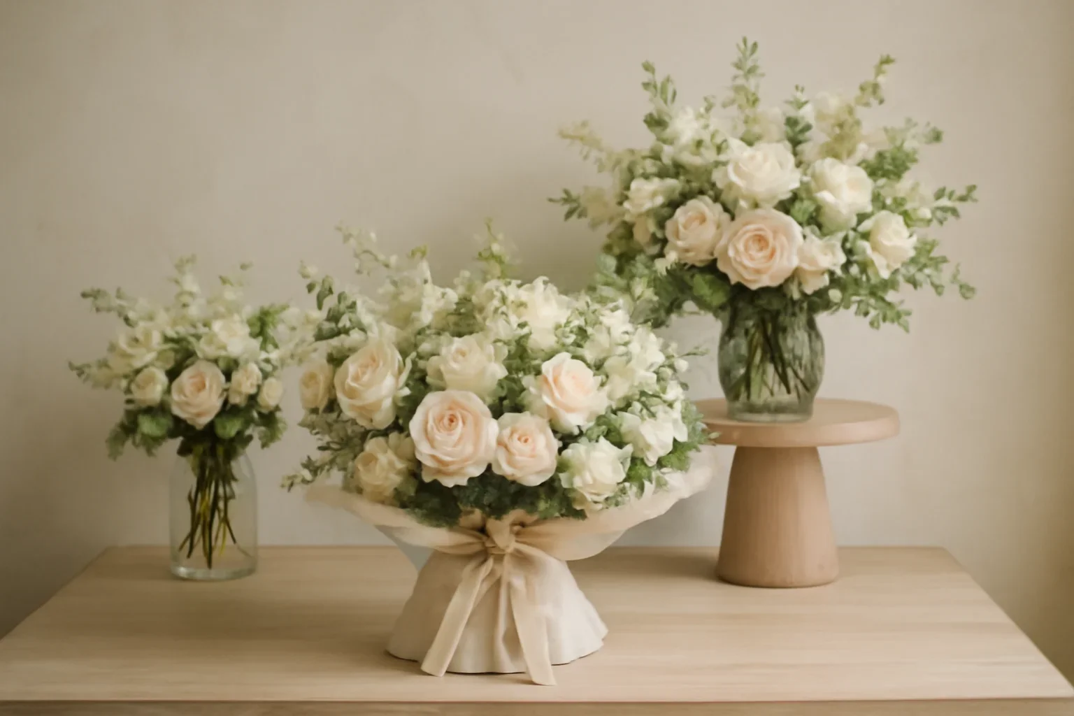Boutique bouquet display for funeral flowers
