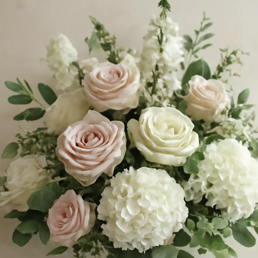 Close floral detail for funeral home flower services