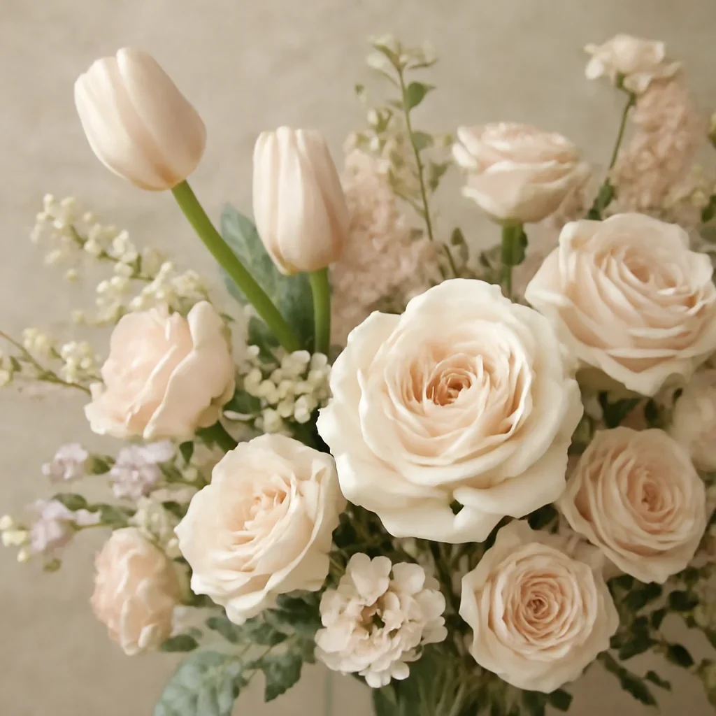 Close floral detail for wedding venue floral services