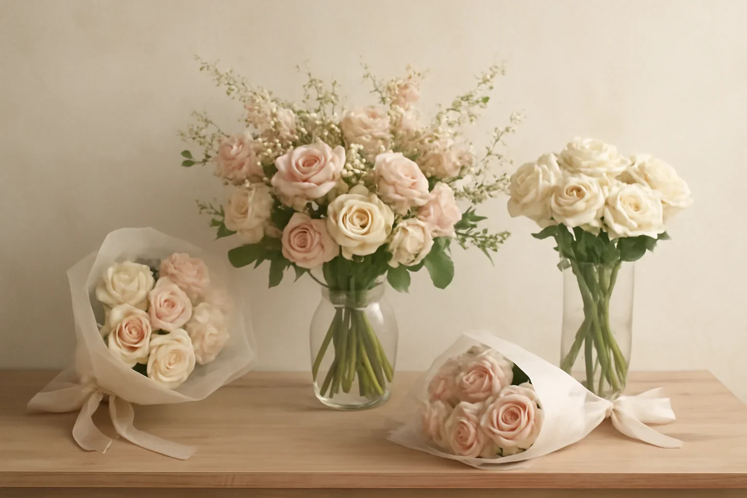 Boutique bouquet display for valentine's day flowers