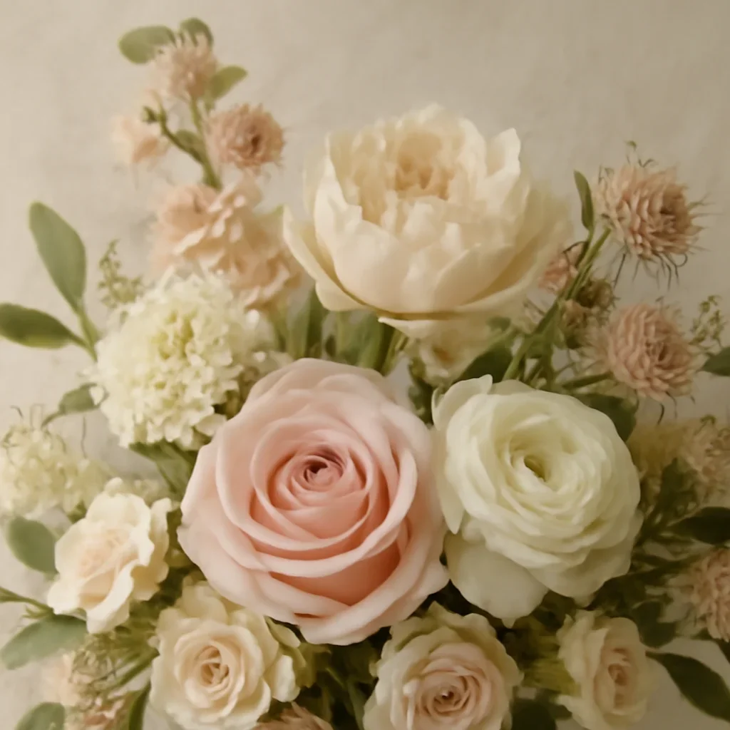 Close floral detail for wedding flowers